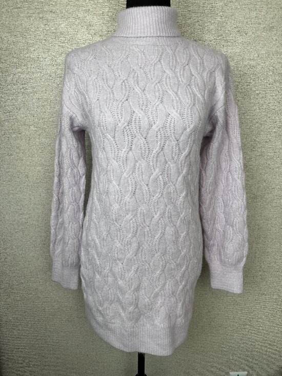 Francesca's Collections Dresses & Skirts - Mi Ami for Francesca’s Cable Knit Sweater Dress Small Turtleneck Lavender